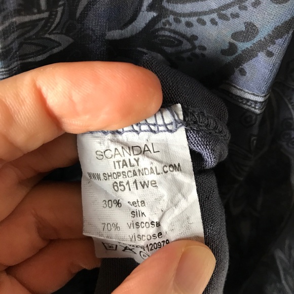 Scandal Italy Blue Flowy Silk Dress - Picture 15 of 15